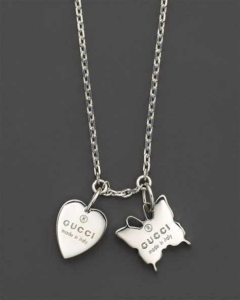 gucci necklace butterfly|gucci necklace with heart pendant.